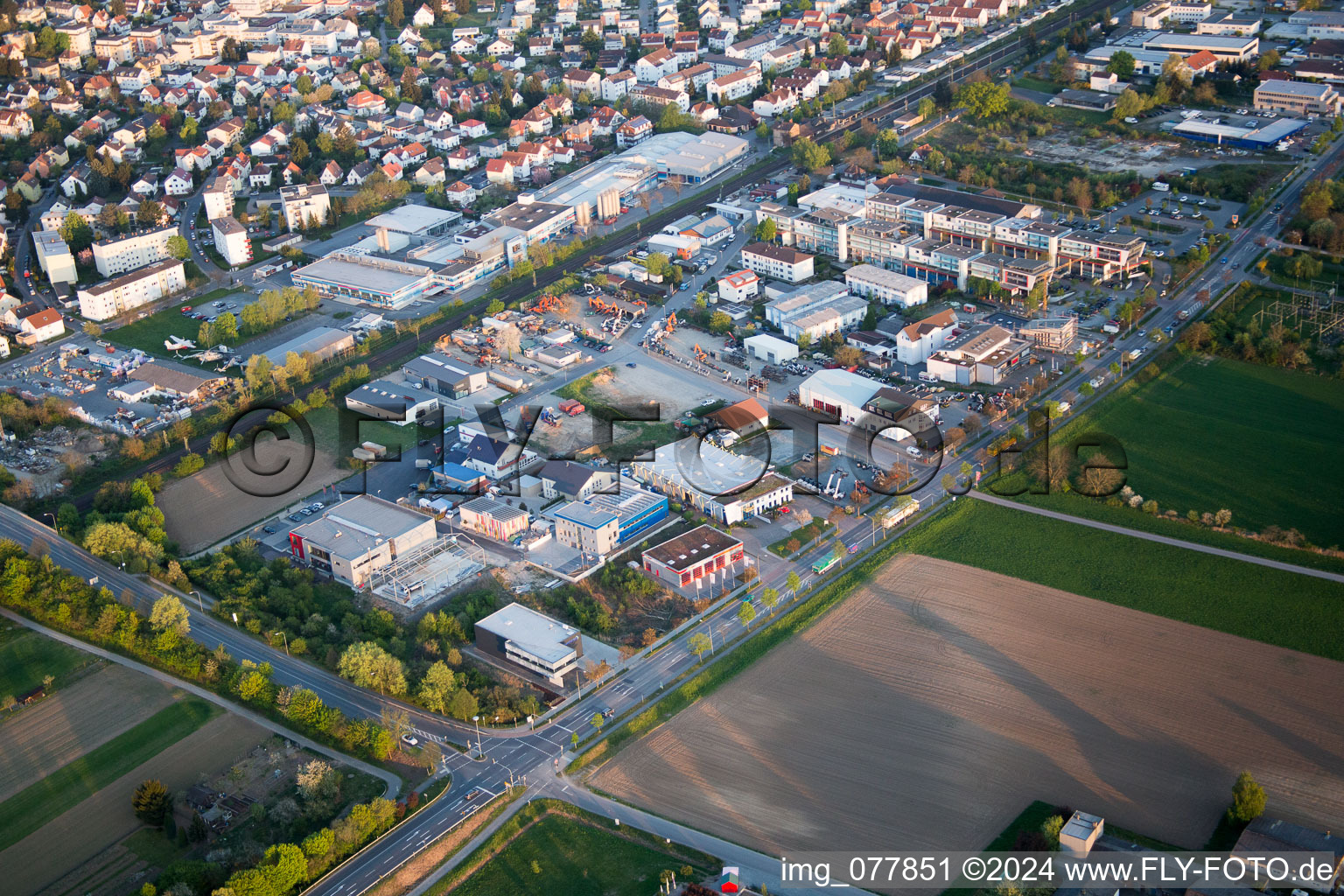 Vue d'oiseau de Quartier Auerbach in Bensheim dans le département Hesse, Allemagne