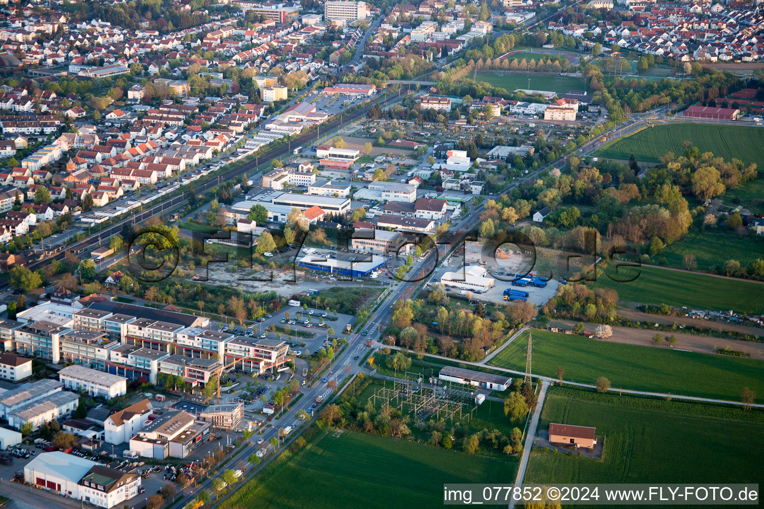 Quartier Auerbach in Bensheim dans le département Hesse, Allemagne vue du ciel