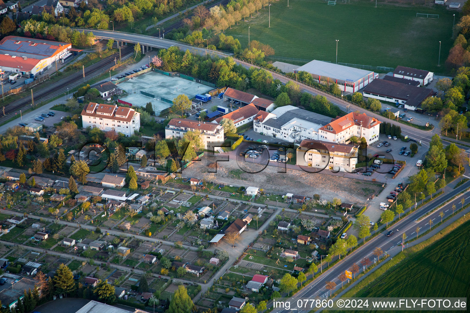 Quartier Auerbach in Bensheim dans le département Hesse, Allemagne vu d'un drone