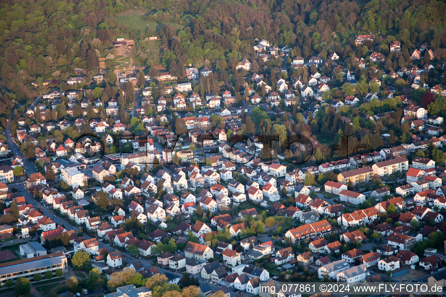 Vue aérienne de Quartier Auerbach in Bensheim dans le département Hesse, Allemagne