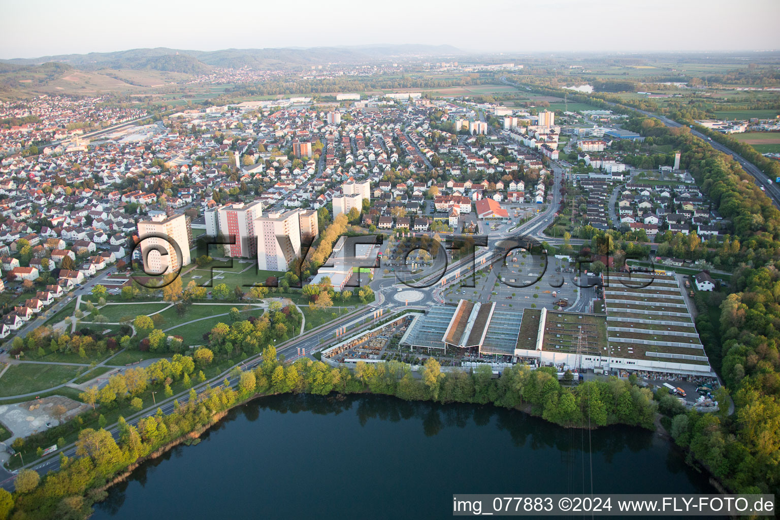 Vue oblique de Bensheim dans le département Hesse, Allemagne