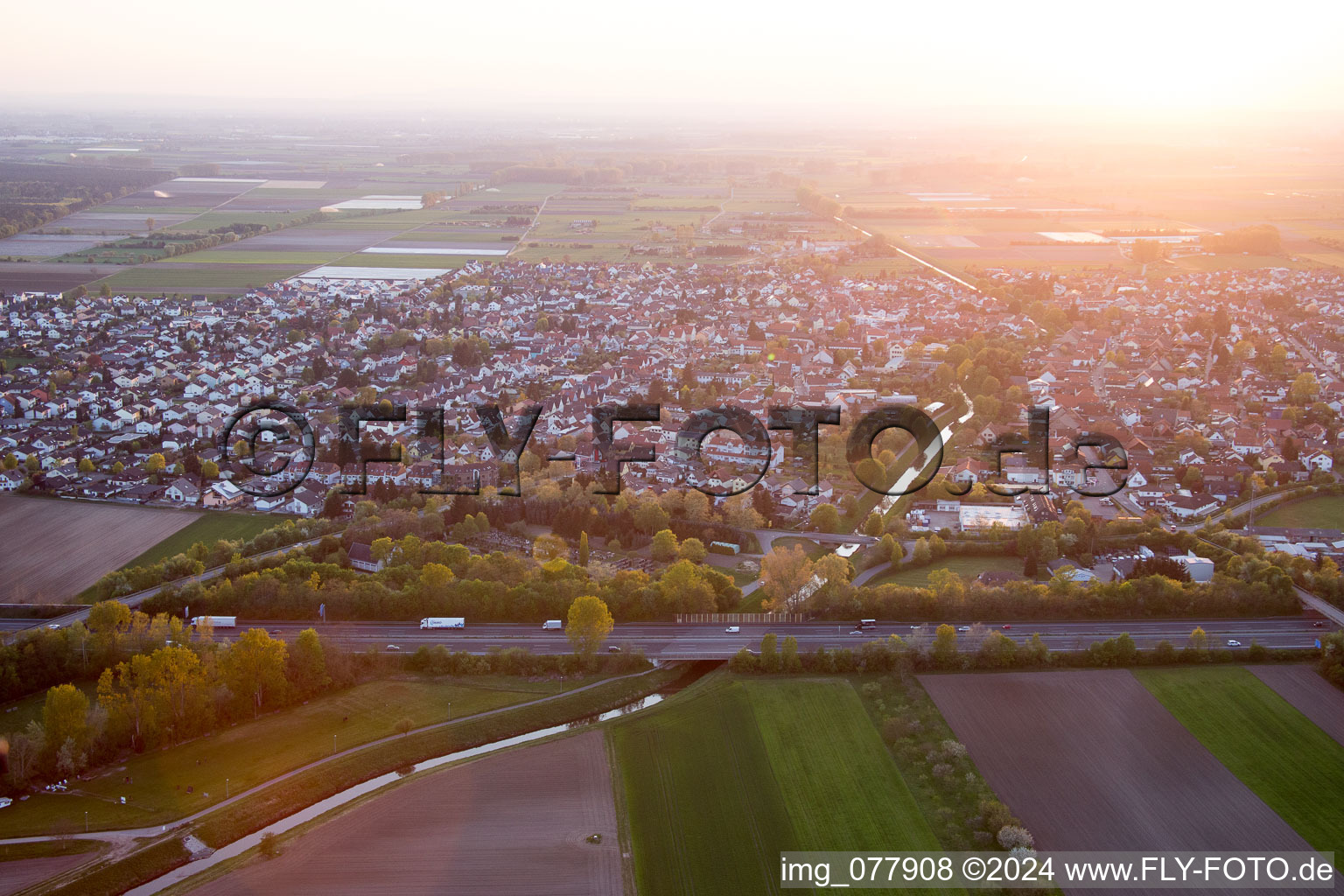 Photographie aérienne de Lorsch dans le département Hesse, Allemagne