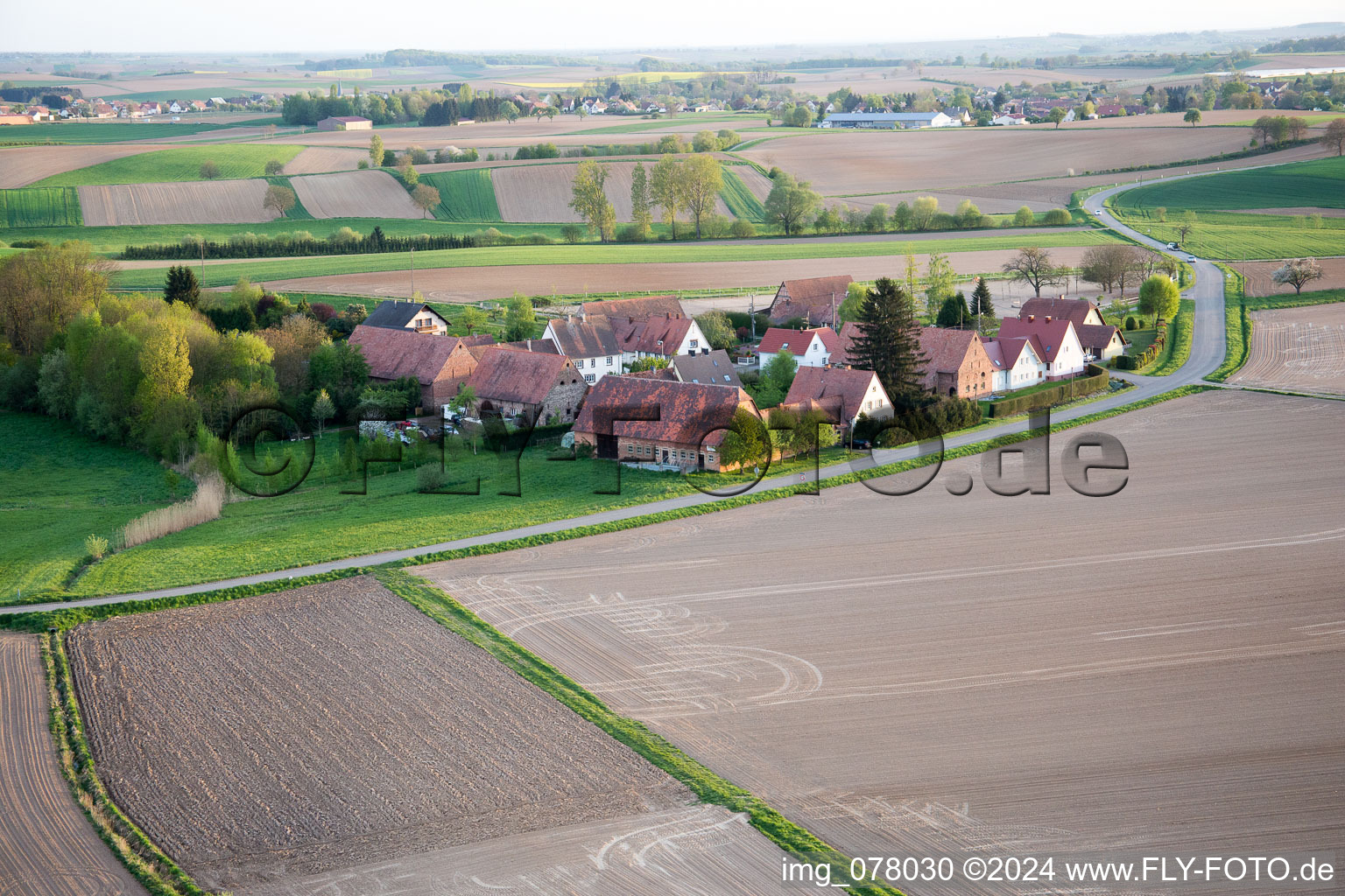 Photographie aérienne de Frohnackerhof à Schleithal dans le département Bas Rhin, France