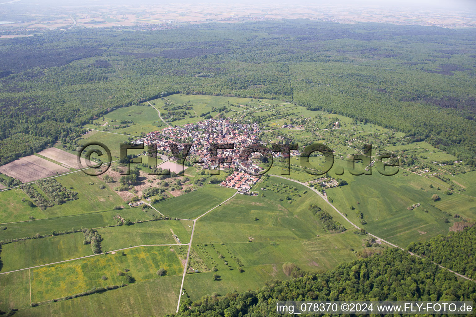 Vue aérienne de Quartier Büchelberg in Wörth am Rhein dans le département Rhénanie-Palatinat, Allemagne