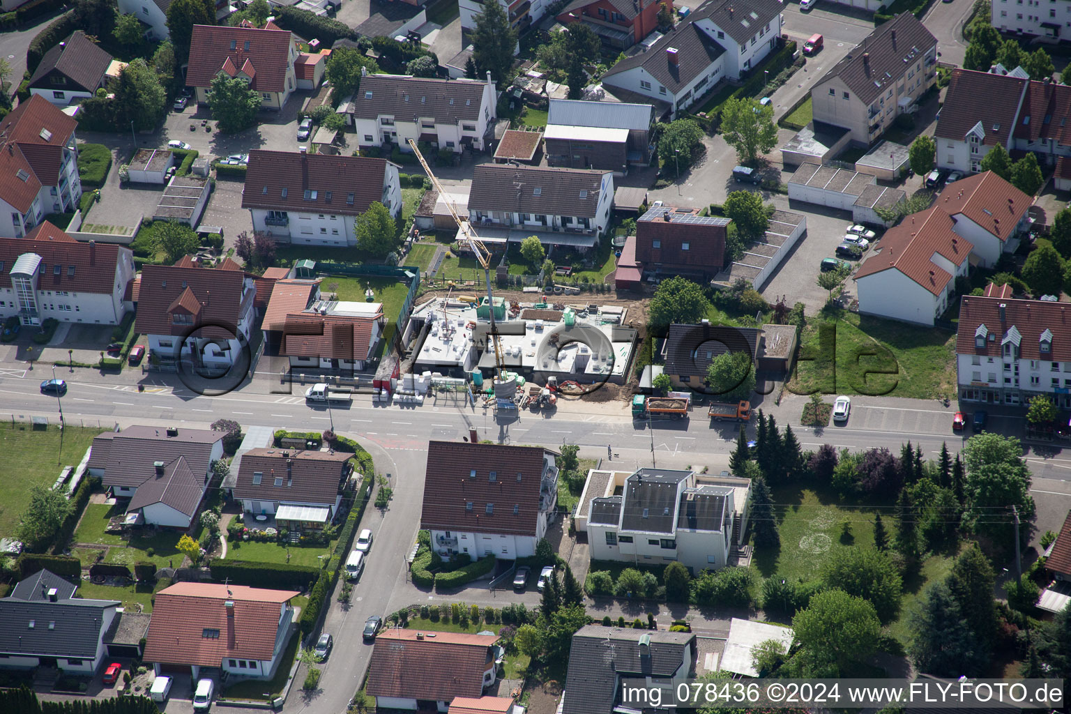 Vue aérienne de Hagenbach dans le département Rhénanie-Palatinat, Allemagne