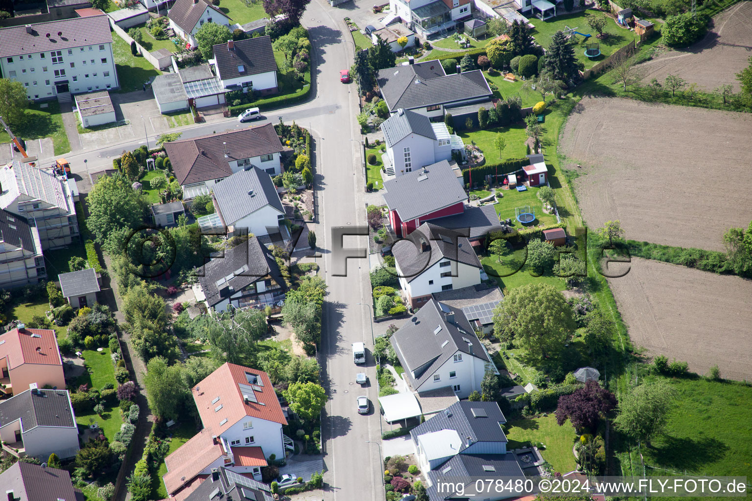 Enregistrement par drone de Hagenbach dans le département Rhénanie-Palatinat, Allemagne