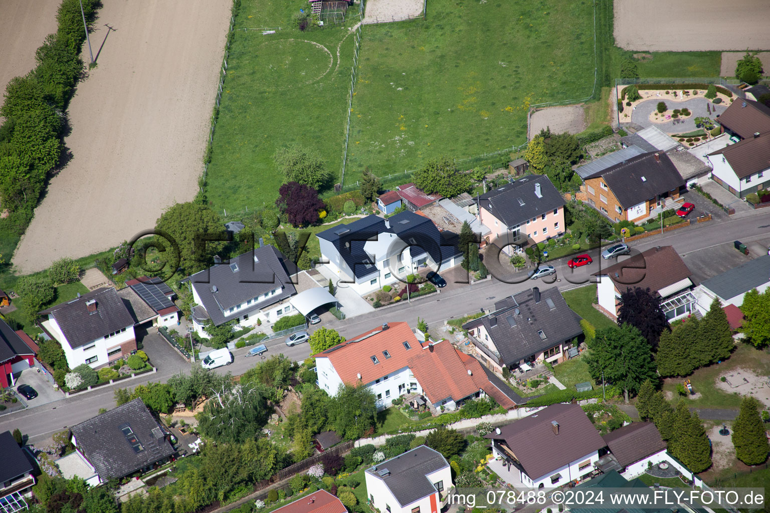 Vue oblique de Hagenbach dans le département Rhénanie-Palatinat, Allemagne