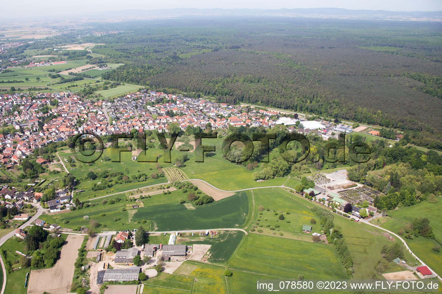 Vue oblique de Berg dans le département Rhénanie-Palatinat, Allemagne
