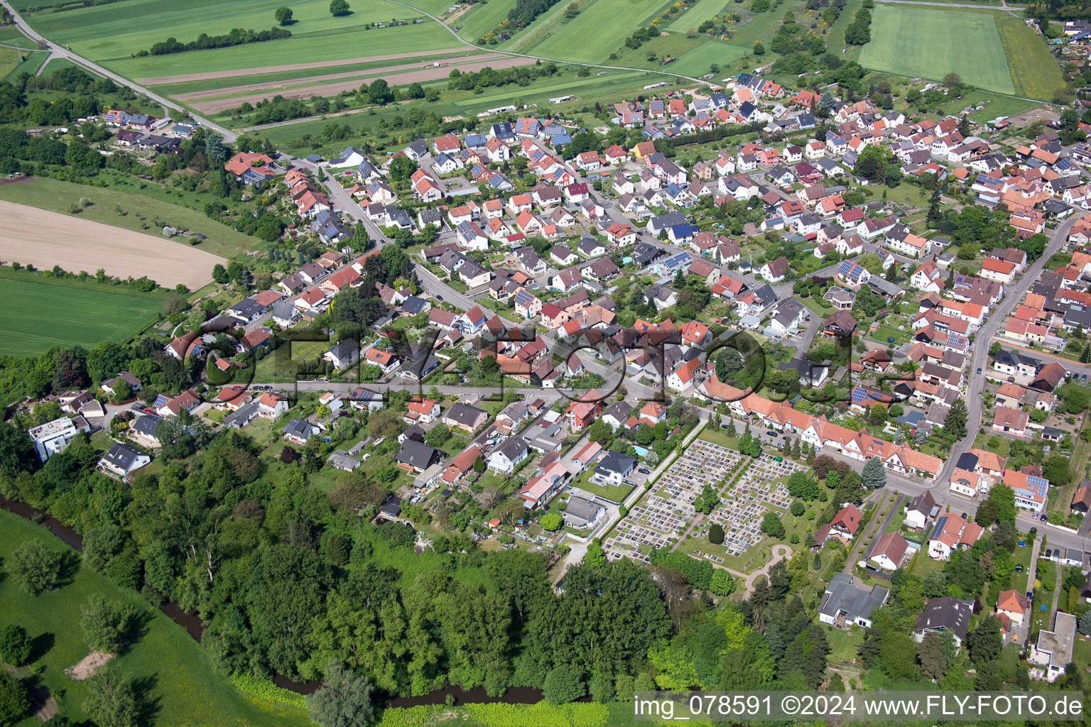 Vue oblique de Vue du village (Palatinat) à Berg dans le département Rhénanie-Palatinat, Allemagne