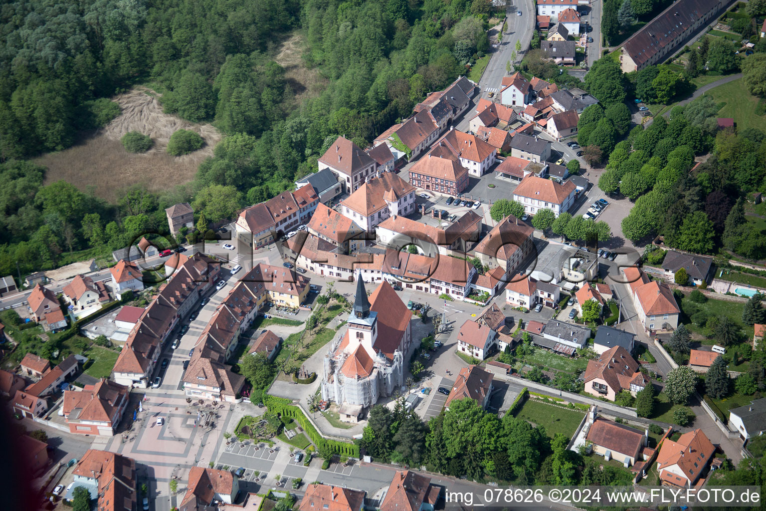 Photographie aérienne de Lauterbourg dans le département Bas Rhin, France