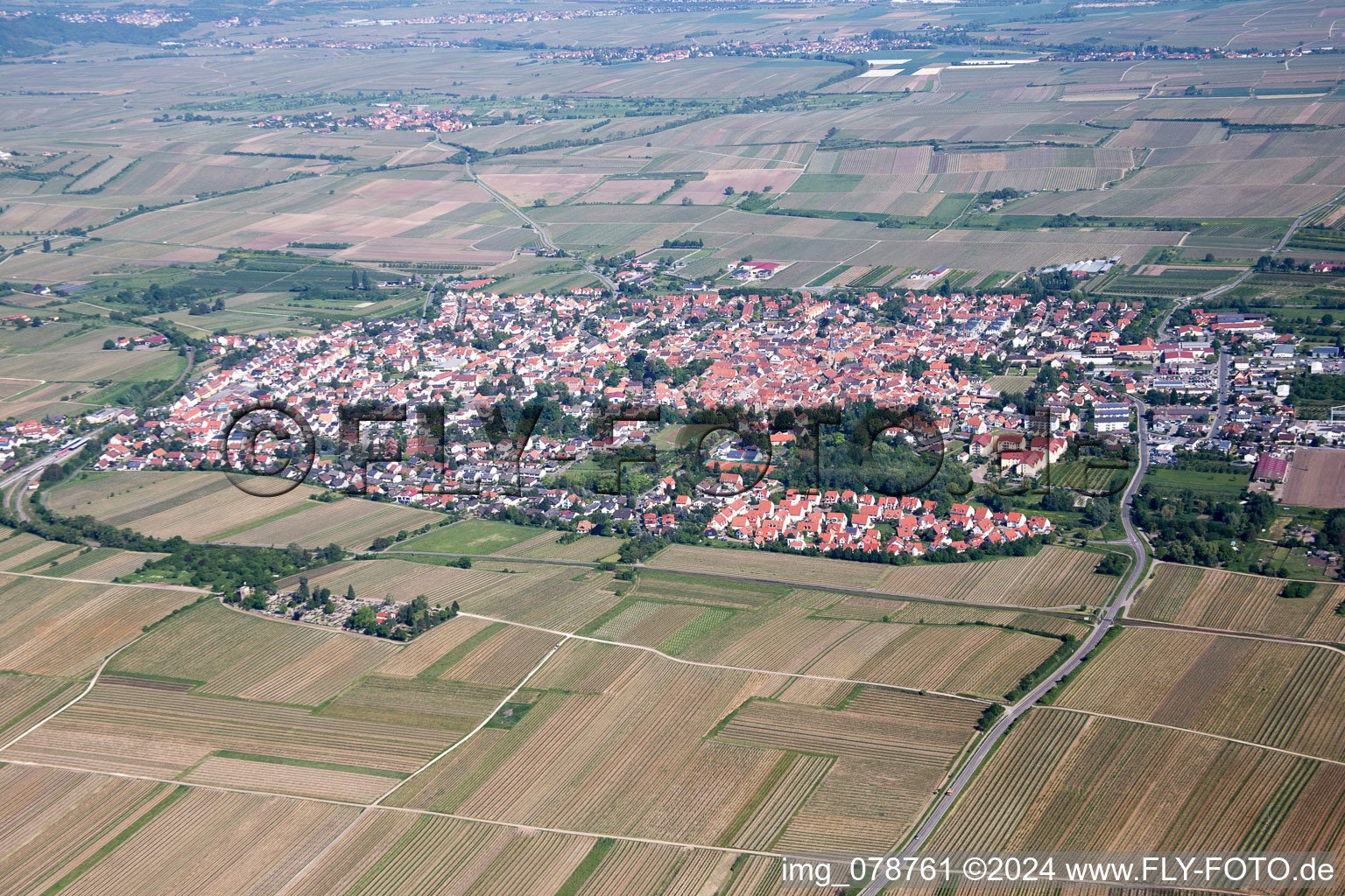 Freinsheim dans le département Rhénanie-Palatinat, Allemagne d'en haut