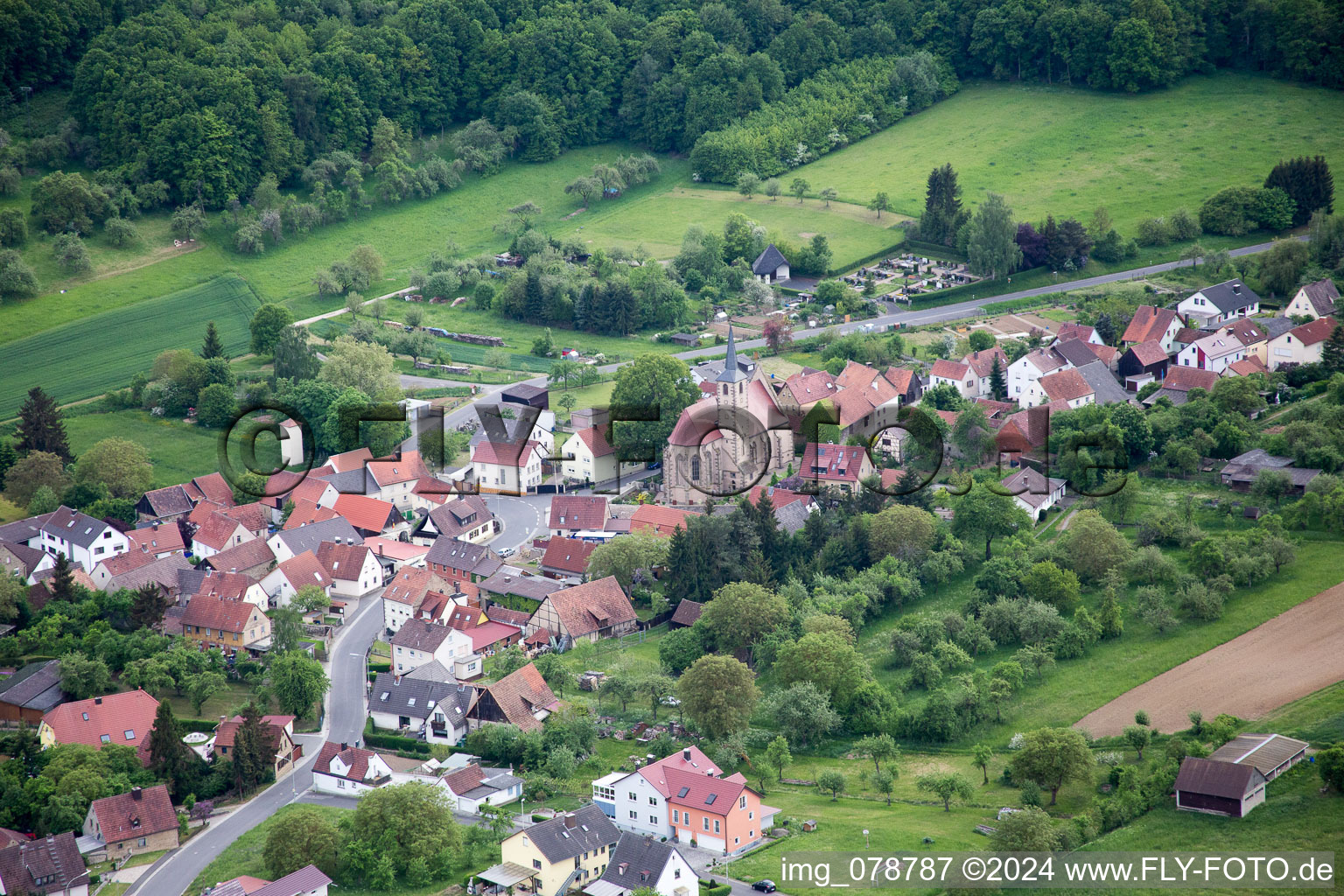 Photographie aérienne de Quartier Eckartshausen in Werneck dans le département Bavière, Allemagne