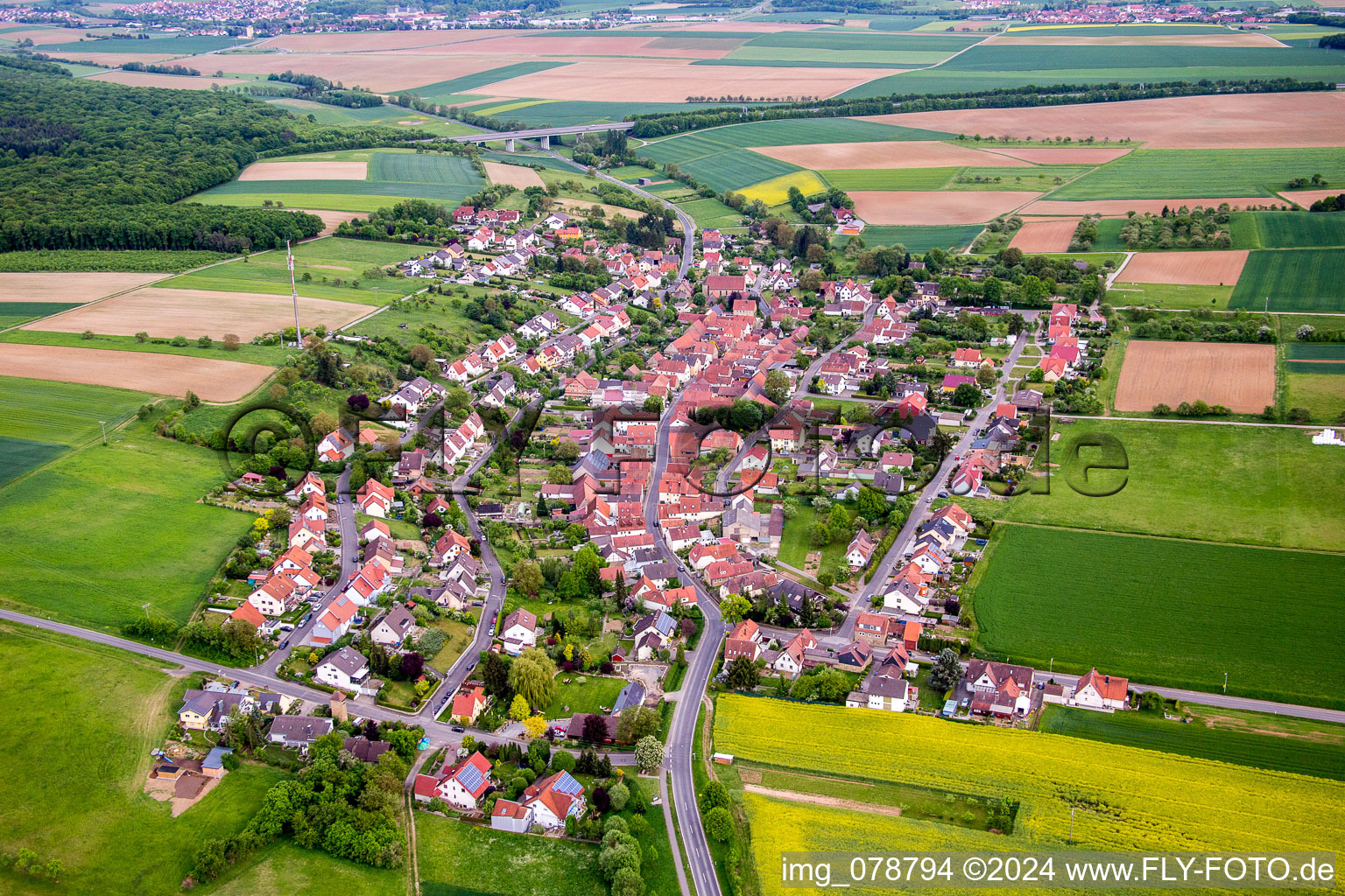 Vue aérienne de Quartier Stettbach in Werneck dans le département Bavière, Allemagne