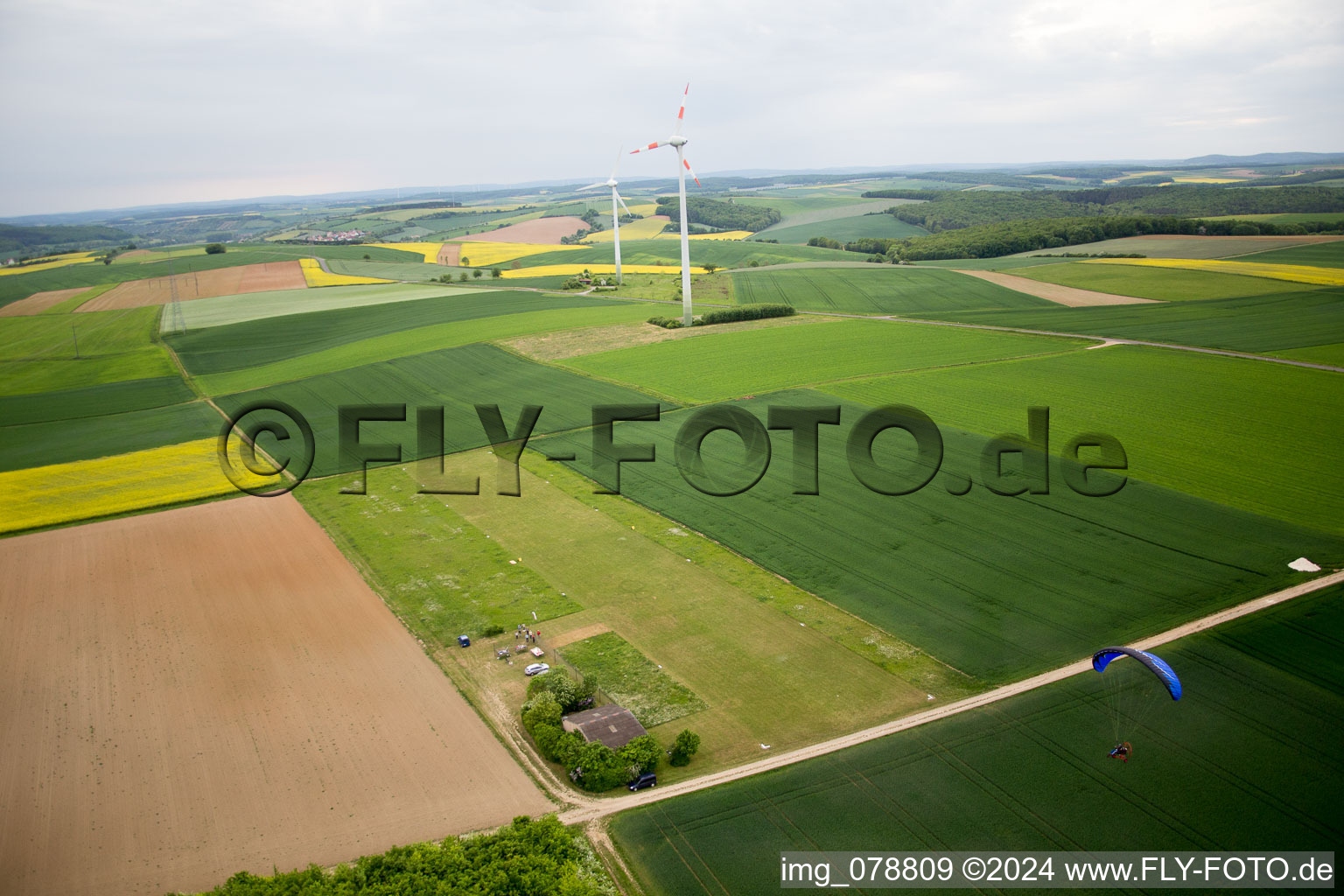 Vue oblique de Gänheim dans le département Bavière, Allemagne