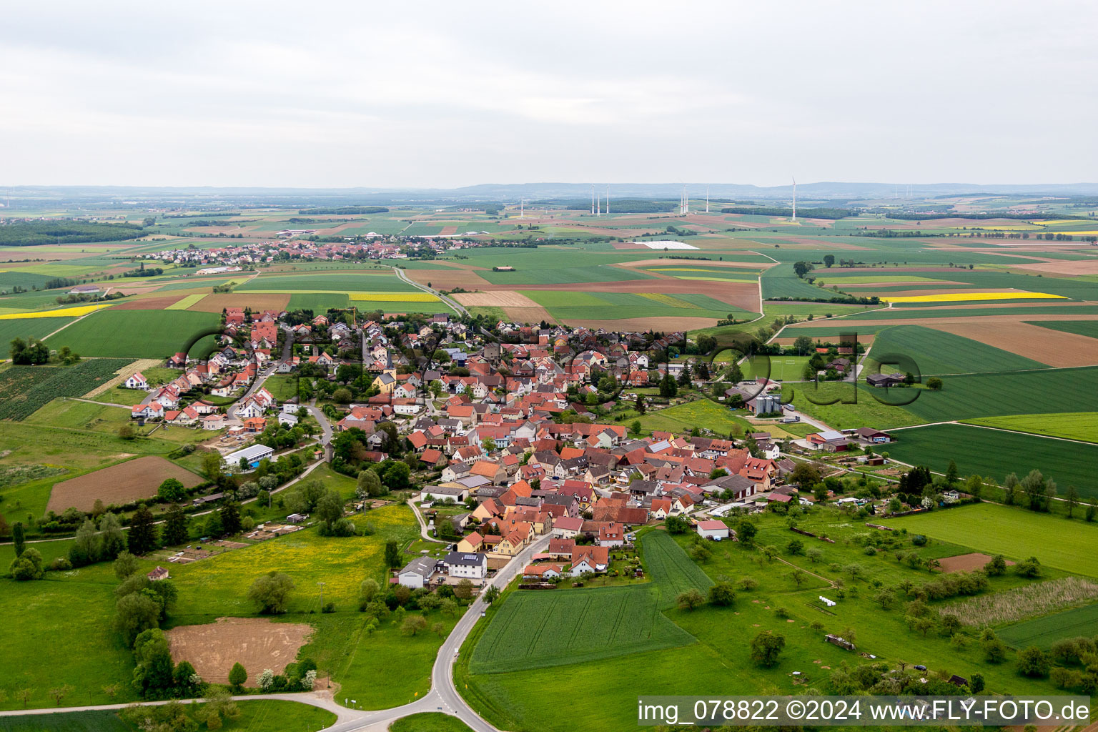 Vue aérienne de Quartier Rieden in Hausen bei Würzburg dans le département Bavière, Allemagne