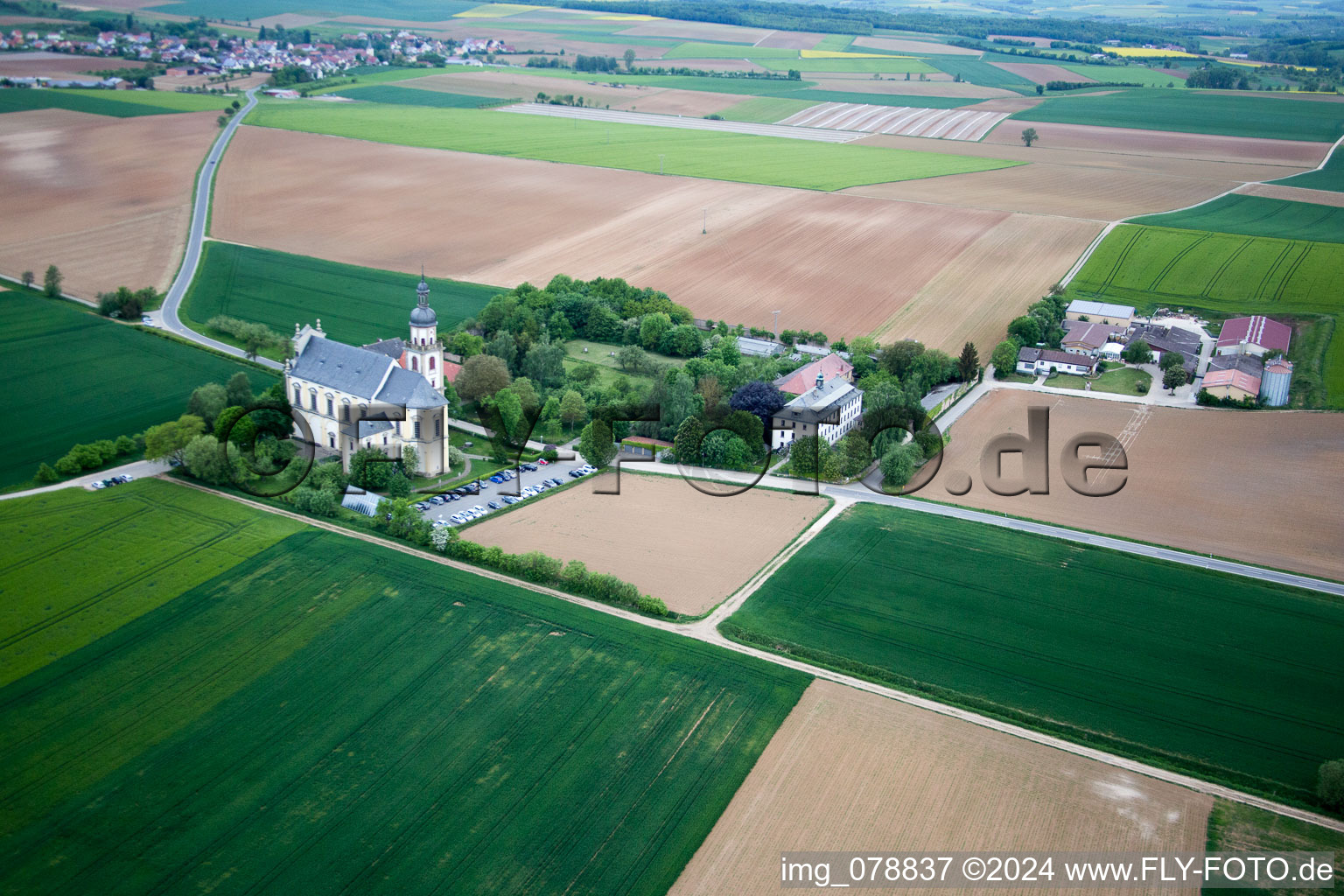 Fährbrück, église de pèlerinage à le quartier Hausen in Hausen bei Würzburg dans le département Bavière, Allemagne d'en haut