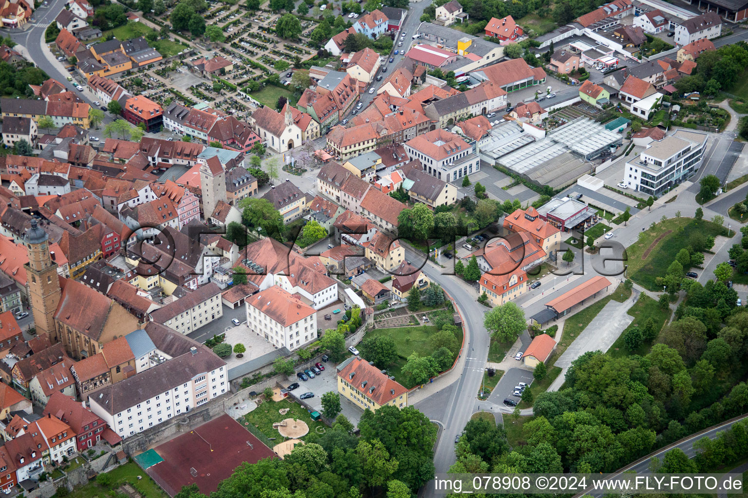 Image drone de Volkach dans le département Bavière, Allemagne