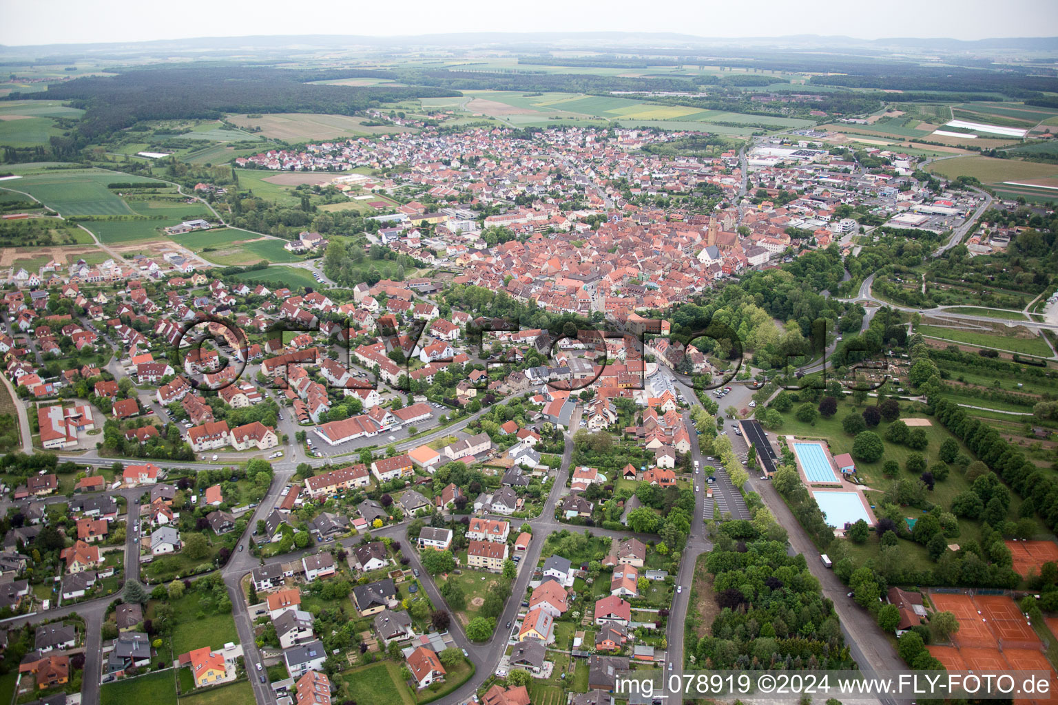 Volkach dans le département Bavière, Allemagne d'en haut