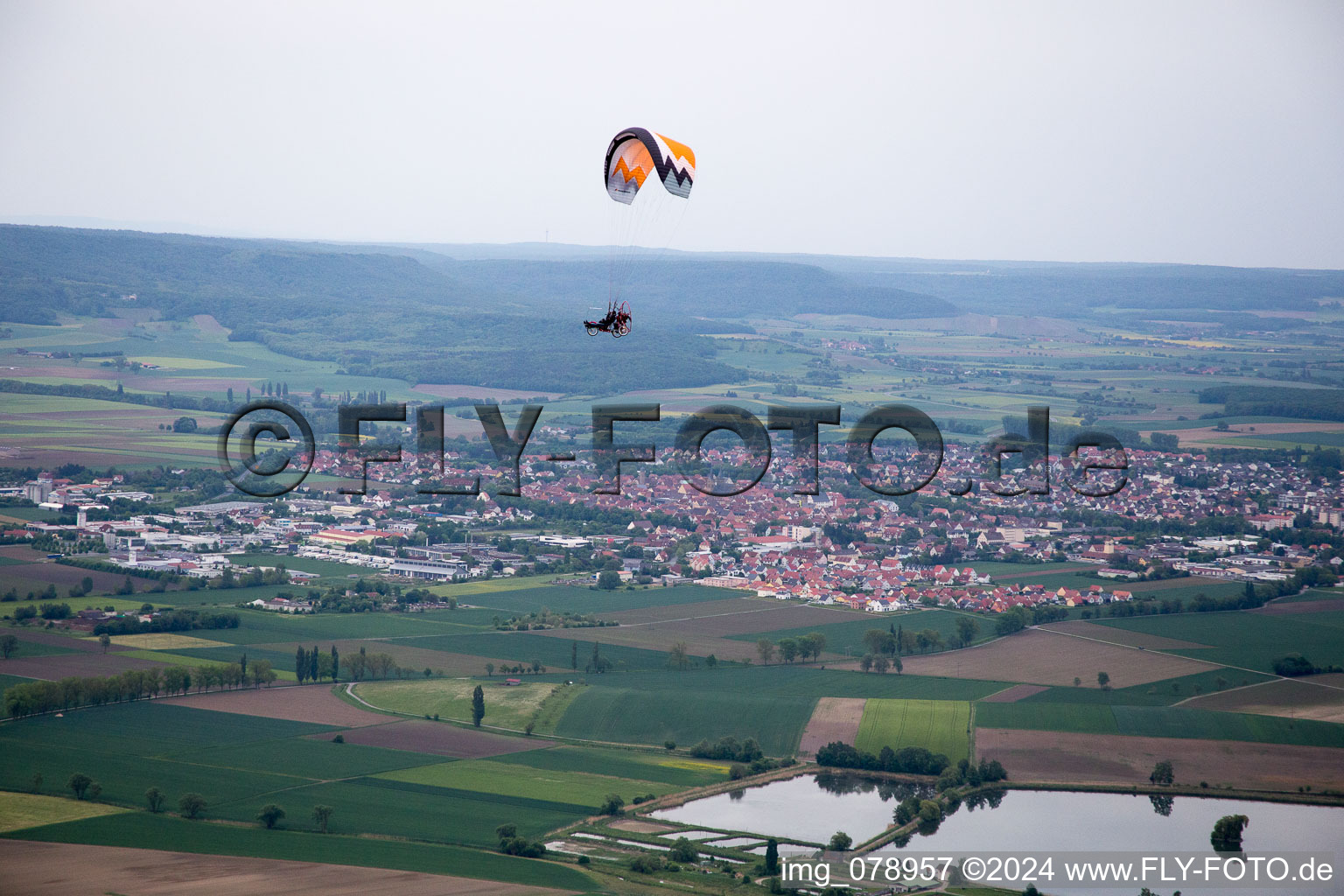 Vue aérienne de Gerolzhofen dans le département Bavière, Allemagne