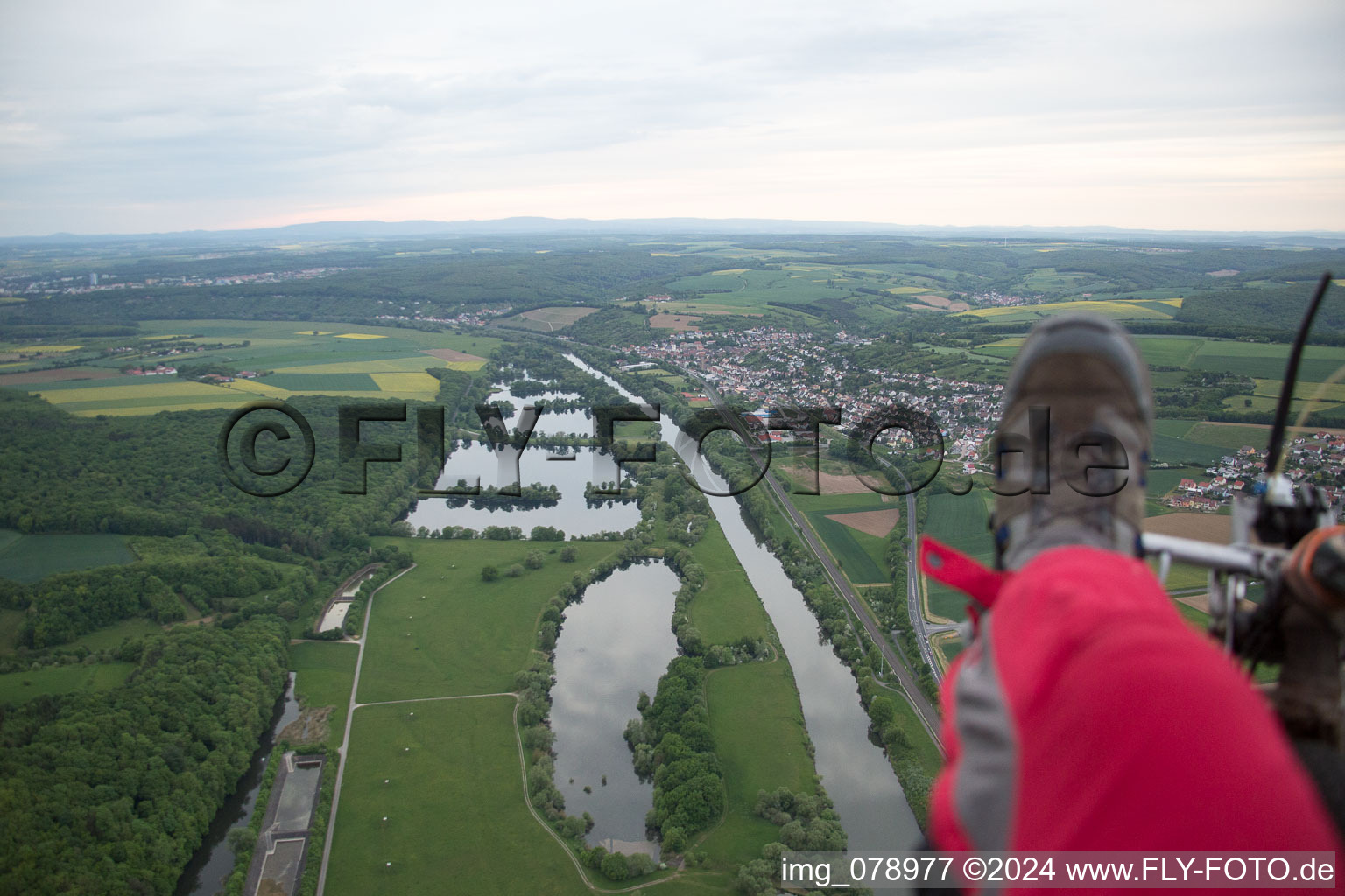 Vue aérienne de Schonungen dans le département Bavière, Allemagne