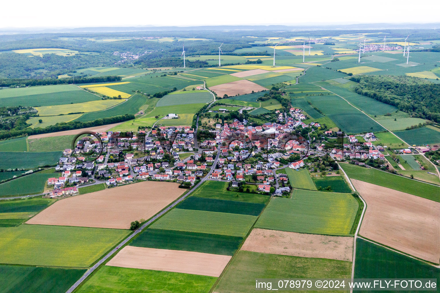 Vue aérienne de Dans le quartier de la Forst à Schonungen dans le département Bavière, Allemagne