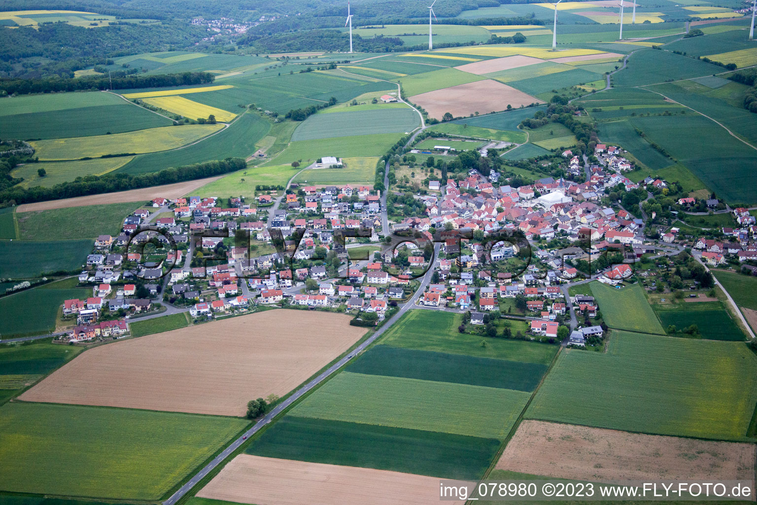 Vue aérienne de Forst dans le département Bavière, Allemagne