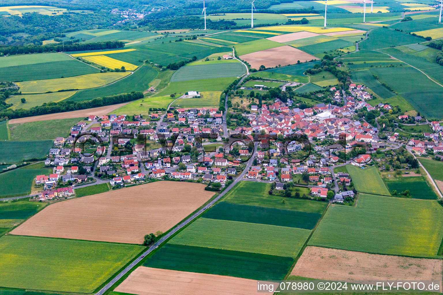 Vue aérienne de Forst dans le département Bavière, Allemagne