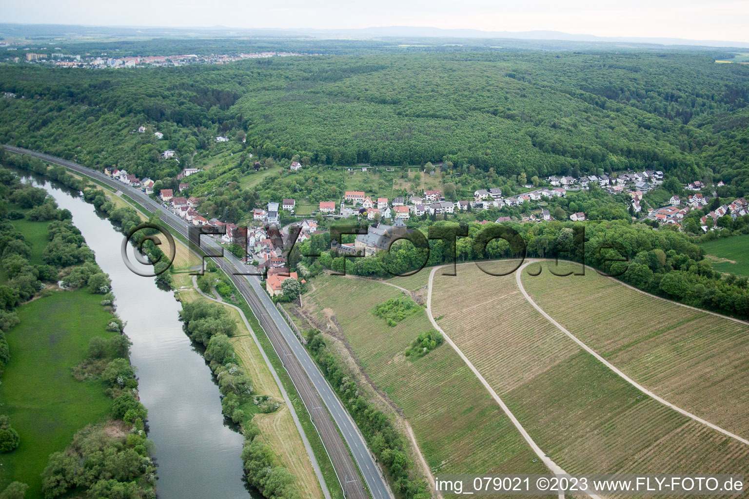 Vue aérienne de Mainberg dans le département Bavière, Allemagne