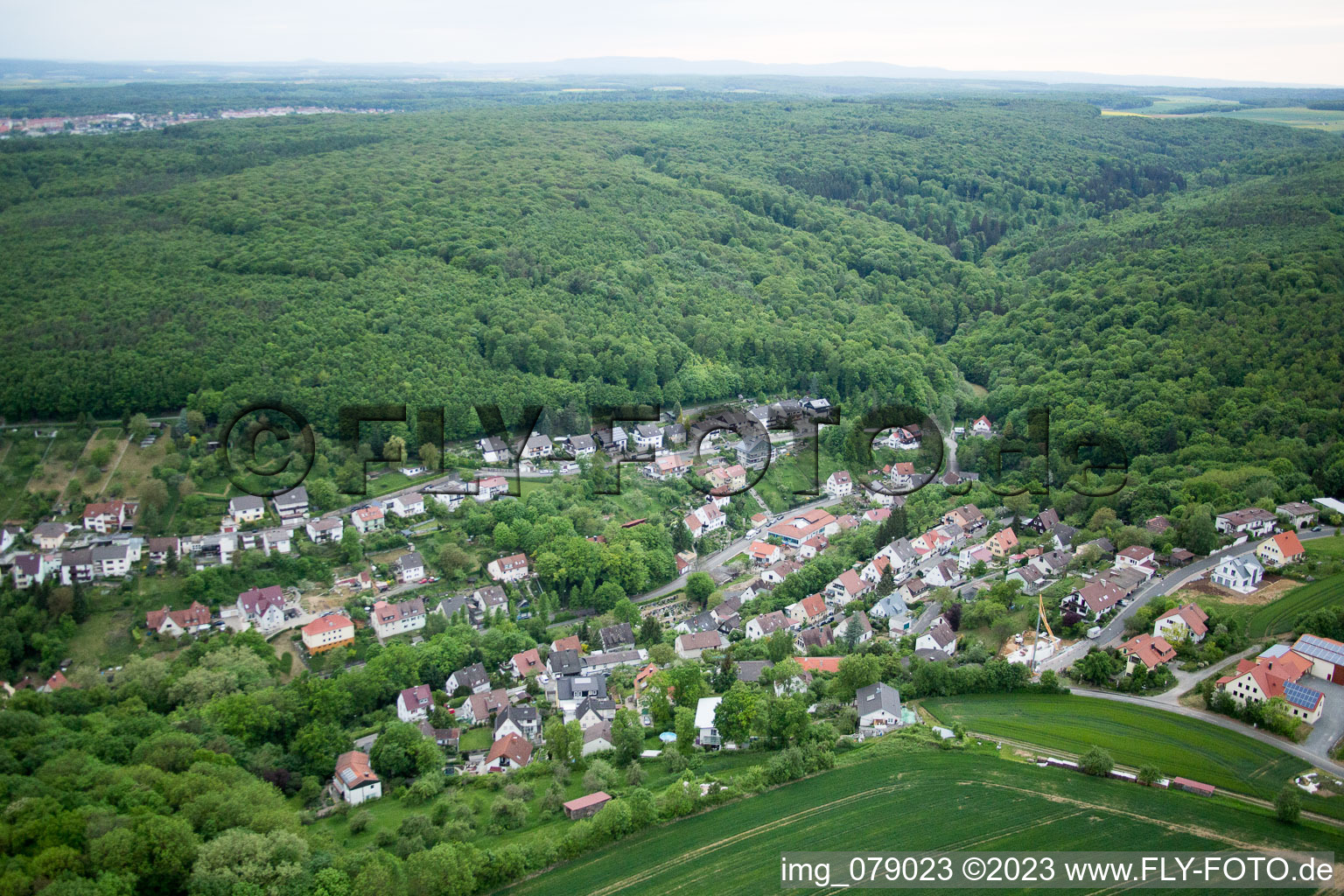 Vue oblique de Mainberg dans le département Bavière, Allemagne
