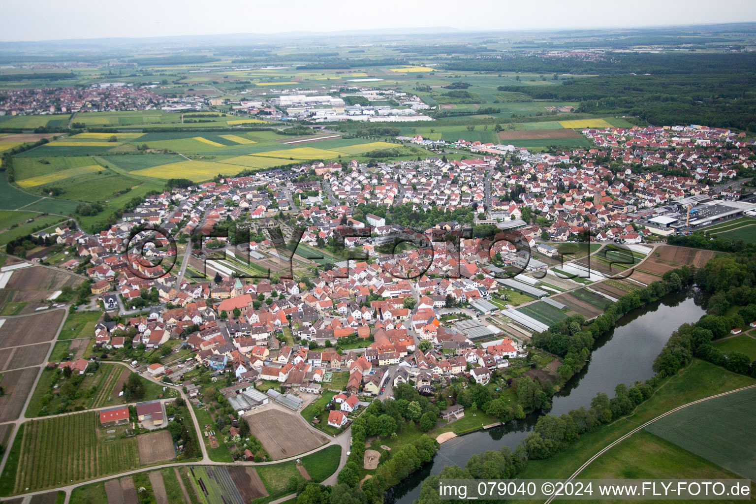 Vue aérienne de Sennfeld dans le département Bavière, Allemagne