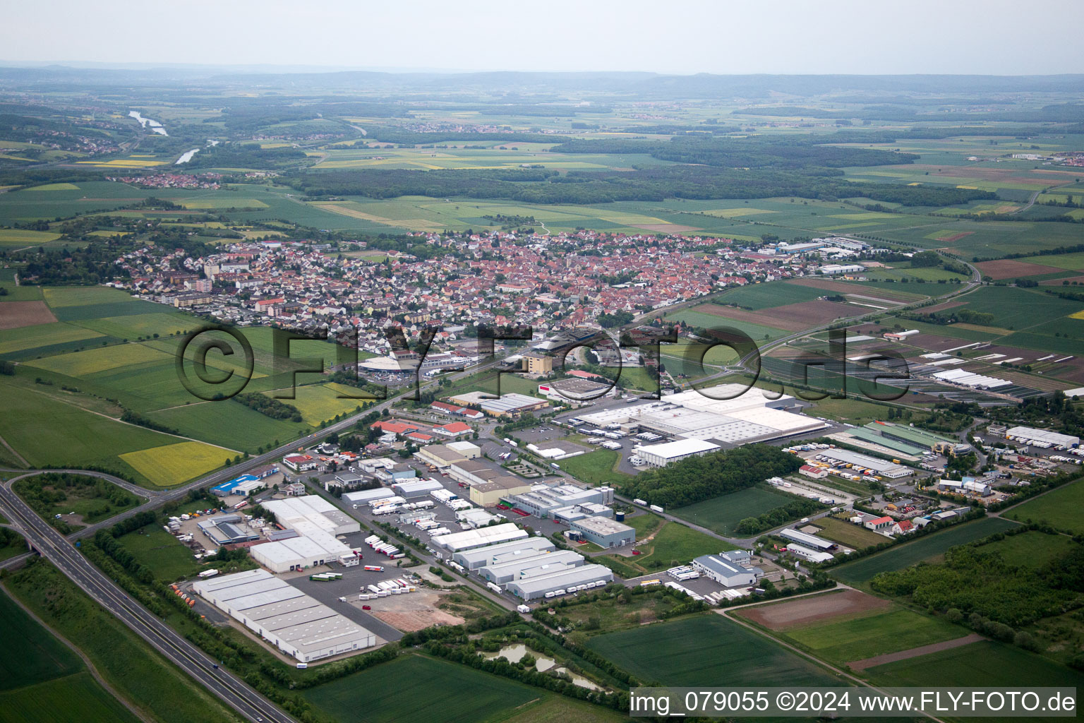 Photographie aérienne de Zone industrielle à Schweinfurt dans le département Bavière, Allemagne