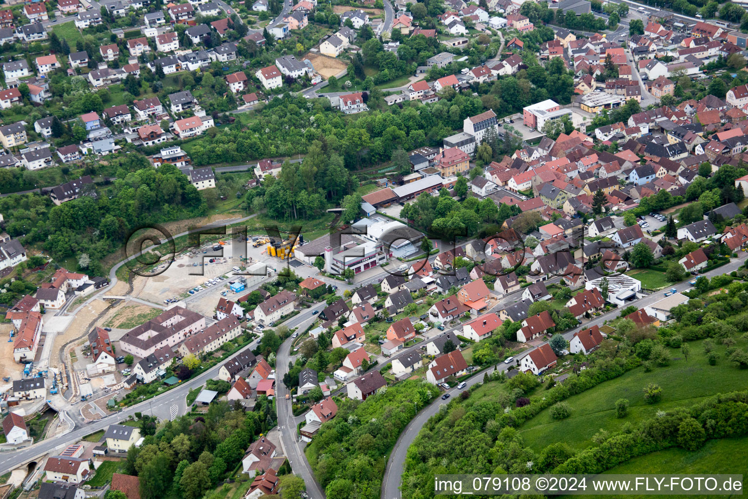 Vue d'oiseau de Schonungen dans le département Bavière, Allemagne