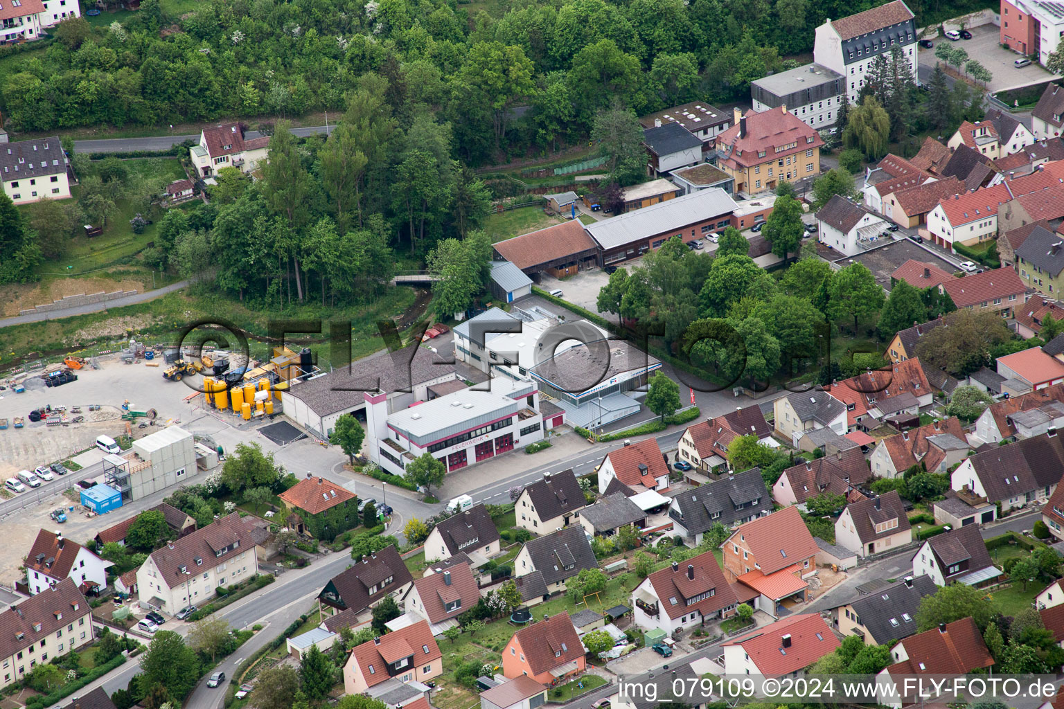 Vue d'oiseau de Schonungen dans le département Bavière, Allemagne