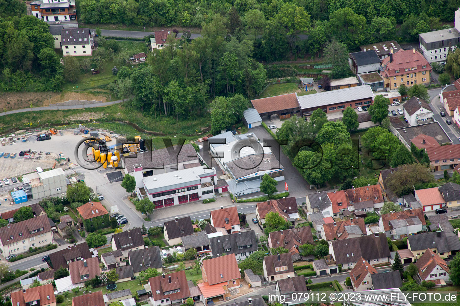 Enregistrement par drone de Schonungen dans le département Bavière, Allemagne