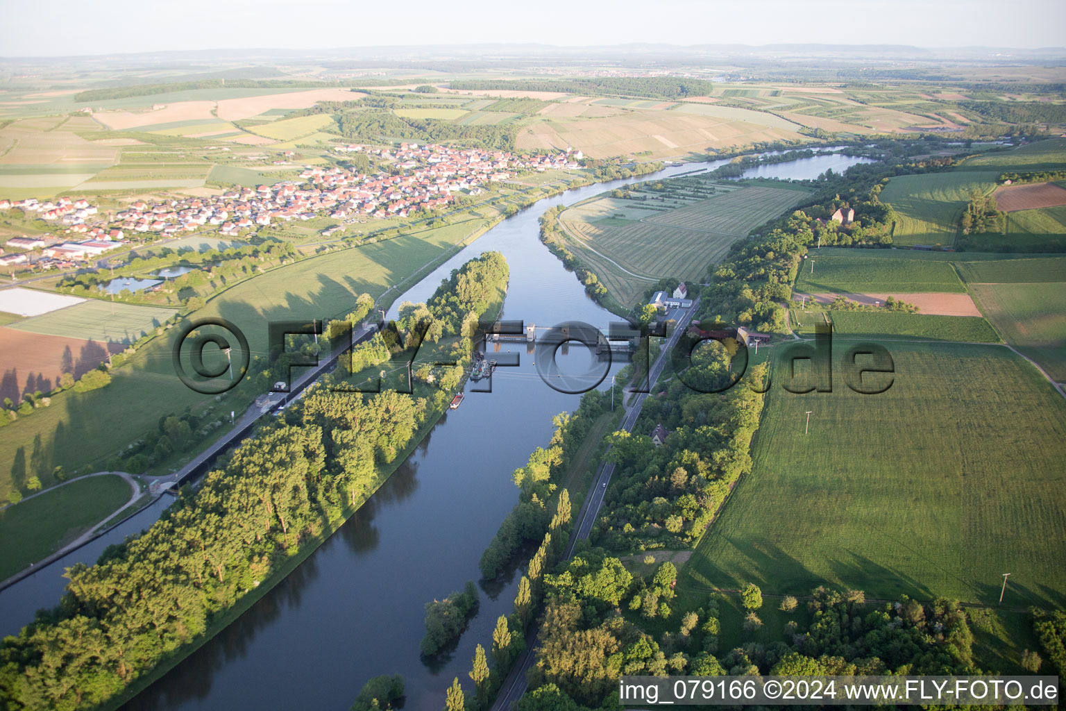 Vue d'oiseau de Wipfeld dans le département Bavière, Allemagne