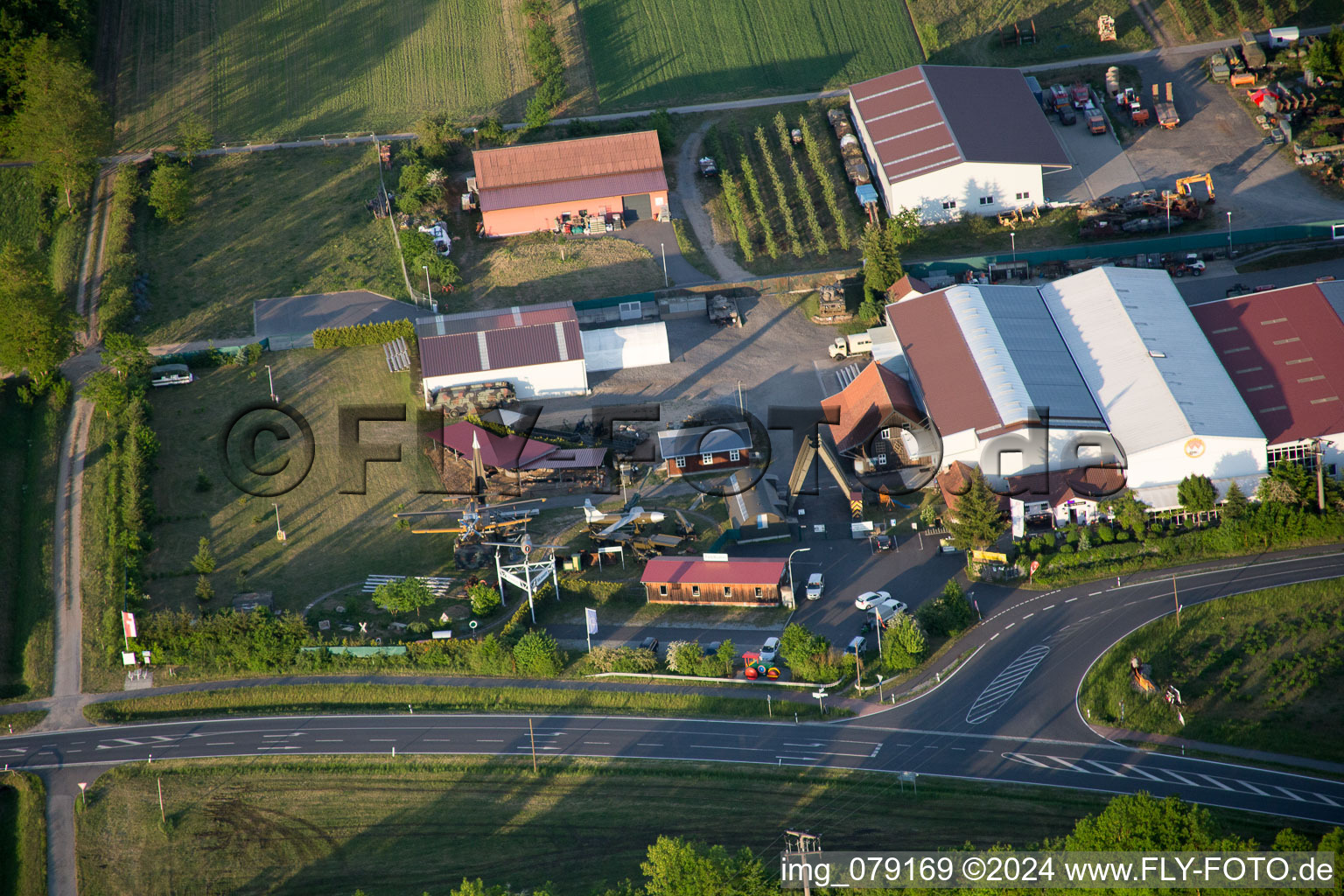 Vue aérienne de Musée militaire à le quartier Stammheim in Kolitzheim dans le département Bavière, Allemagne