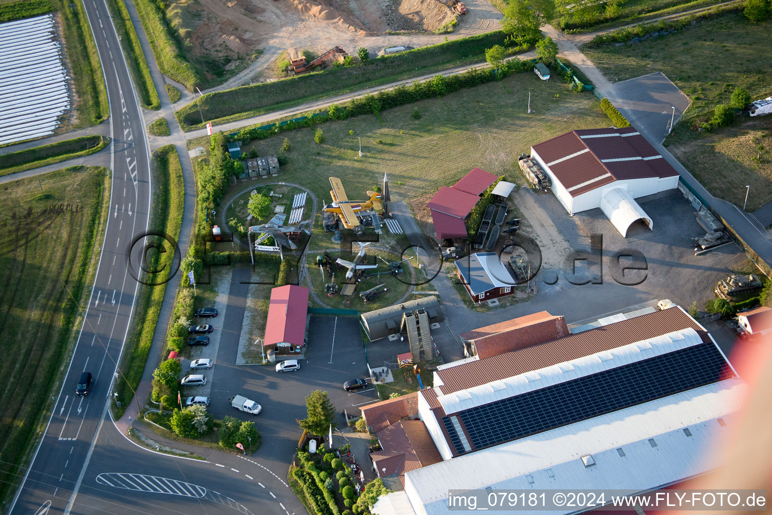 Vue d'oiseau de Musée militaire à le quartier Stammheim in Kolitzheim dans le département Bavière, Allemagne