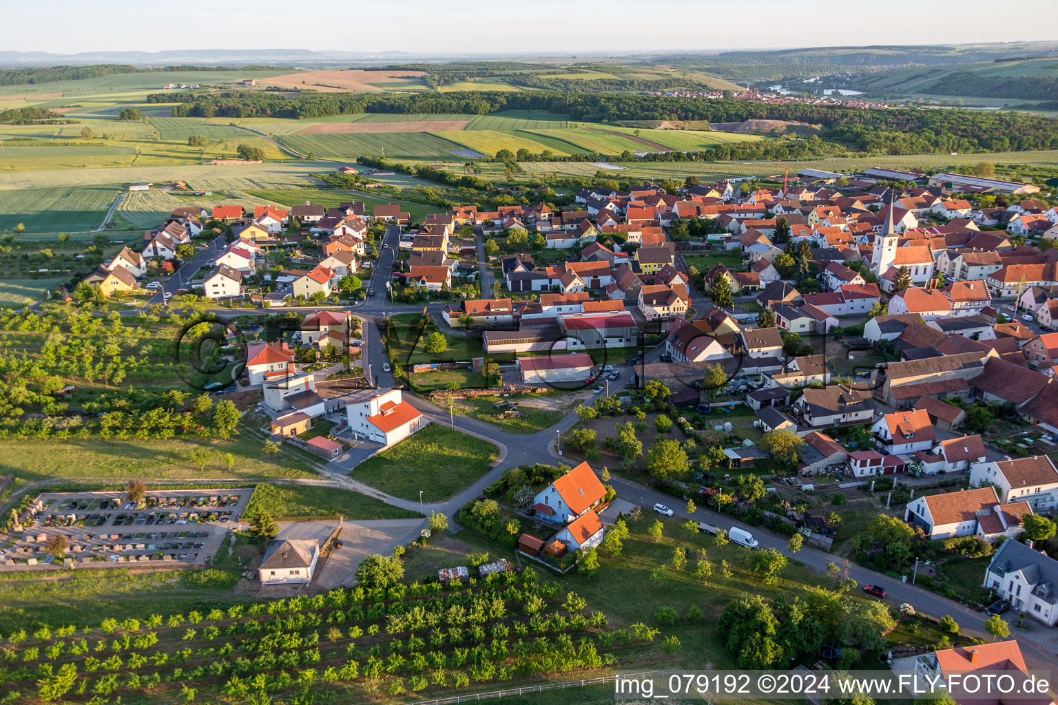 Quartier Lindach in Kolitzheim dans le département Bavière, Allemagne vue d'en haut