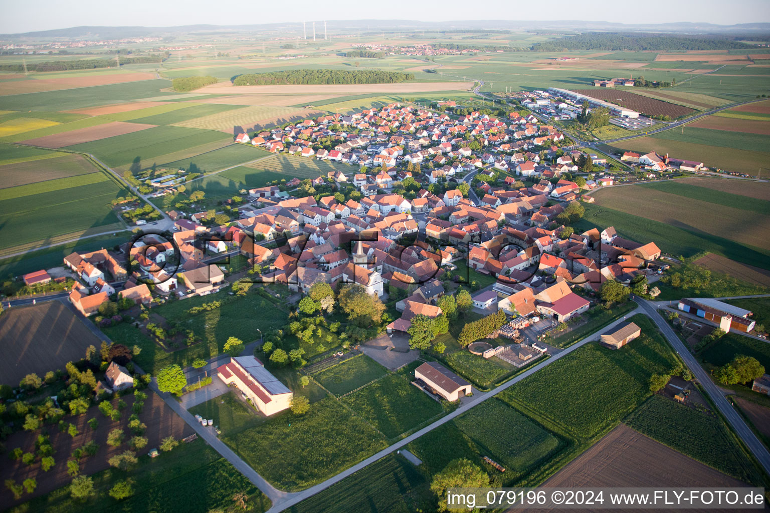 Kolitzheim dans le département Bavière, Allemagne depuis l'avion