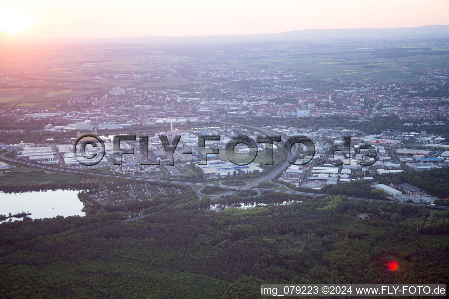 Vue aérienne de Centre à Schweinfurt dans le département Bavière, Allemagne