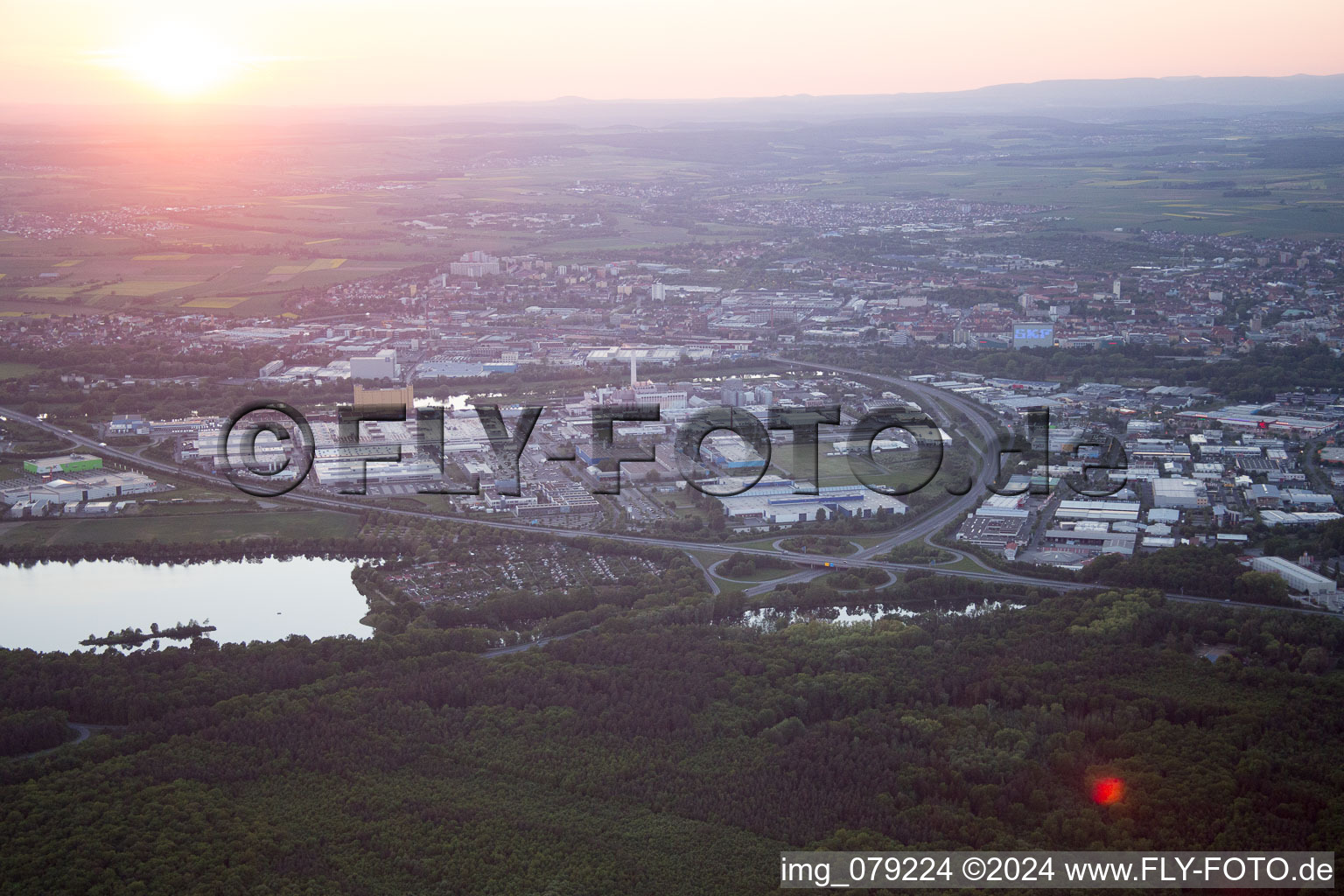 Vue aérienne de Centre à Schweinfurt dans le département Bavière, Allemagne