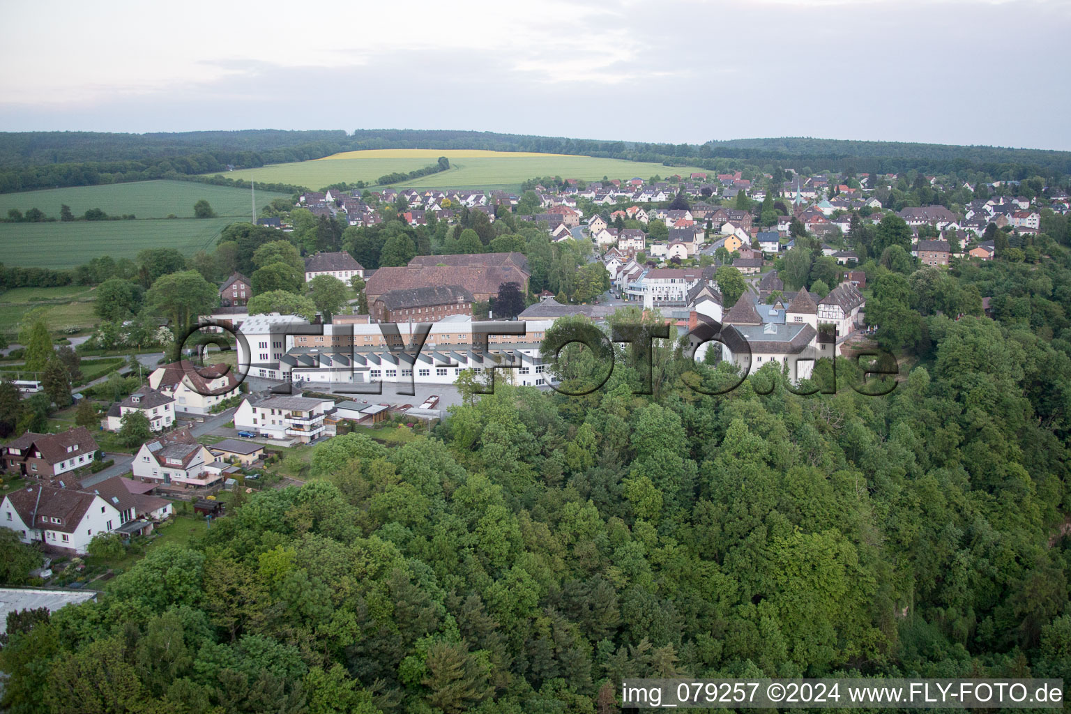 Vue oblique de Fürstenberg dans le département Basse-Saxe, Allemagne