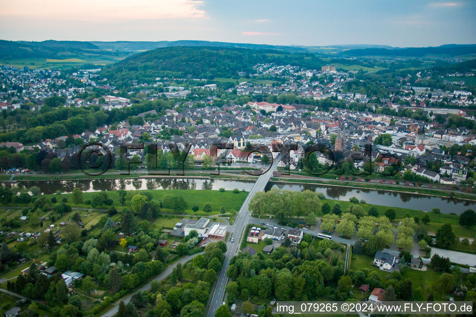 Vue aérienne de Höxter dans le département Rhénanie du Nord-Westphalie, Allemagne