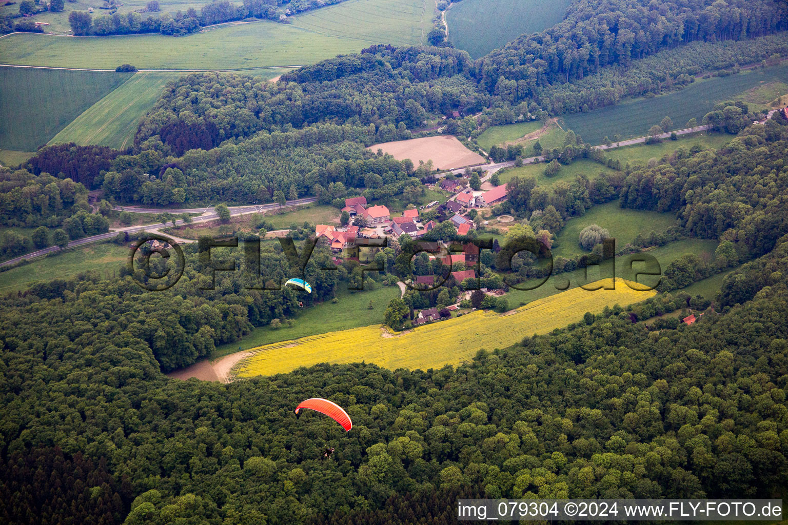 Vue aérienne de Schmedissen dans le département Rhénanie du Nord-Westphalie, Allemagne