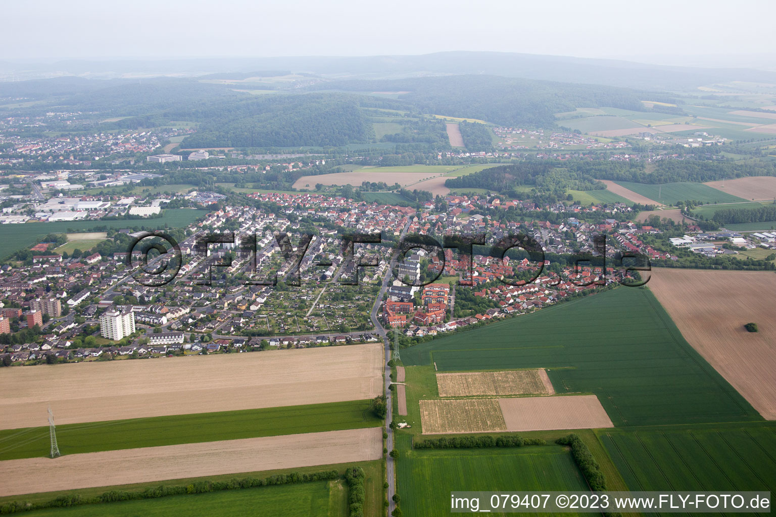 Vue aérienne de Hamelin-Afferde à Afferde dans le département Basse-Saxe, Allemagne