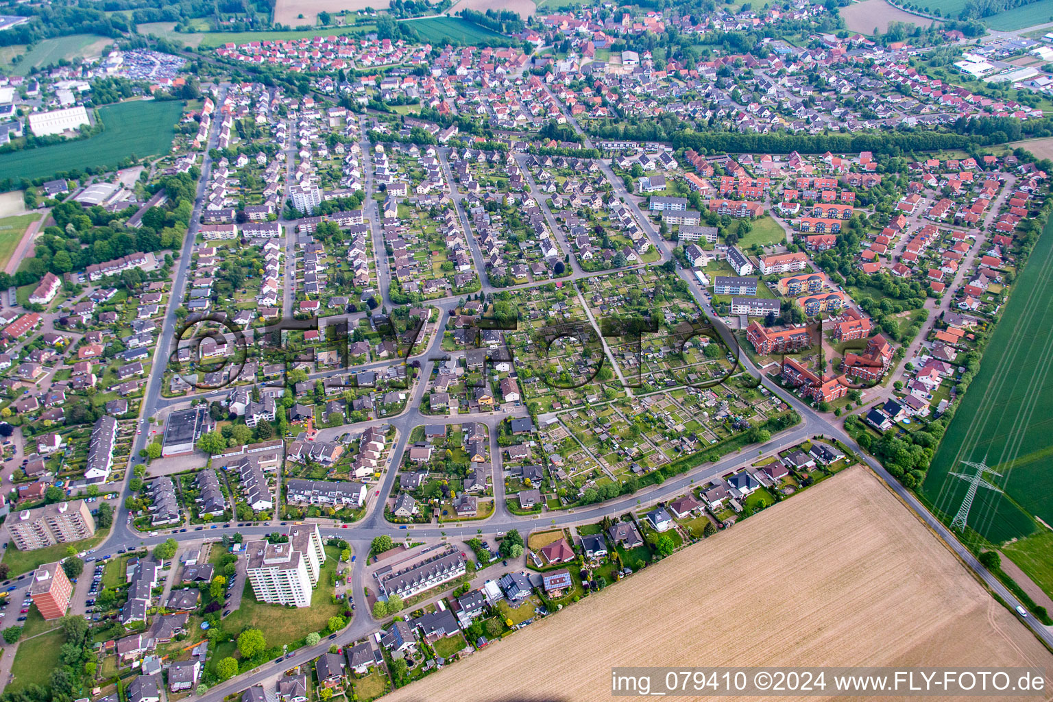 Photographie aérienne de Quartier Afferde in Hameln dans le département Basse-Saxe, Allemagne