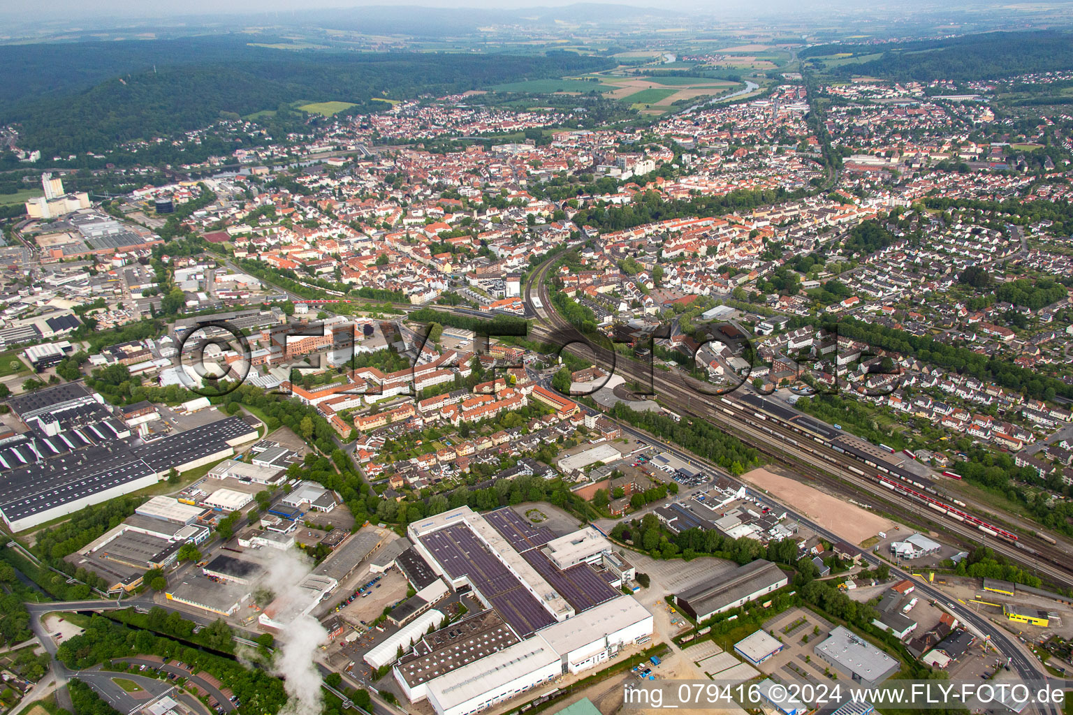 Vue aérienne de Hameln dans le département Basse-Saxe, Allemagne