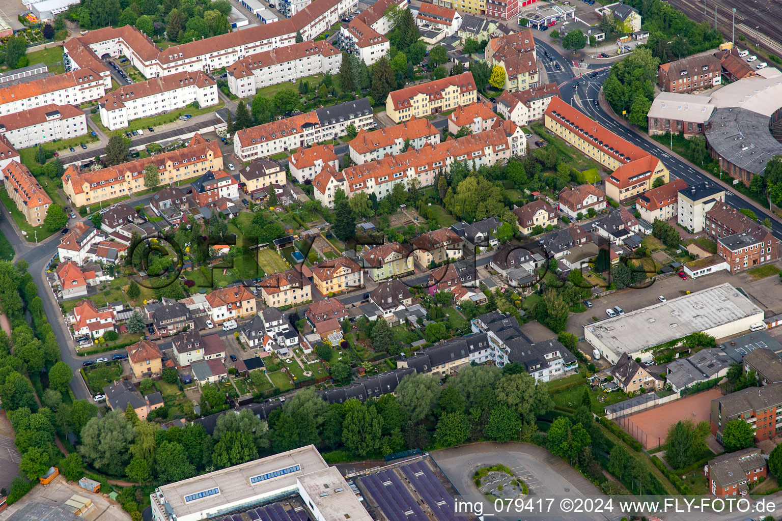 Vue aérienne de Stüvestr à Hameln dans le département Basse-Saxe, Allemagne