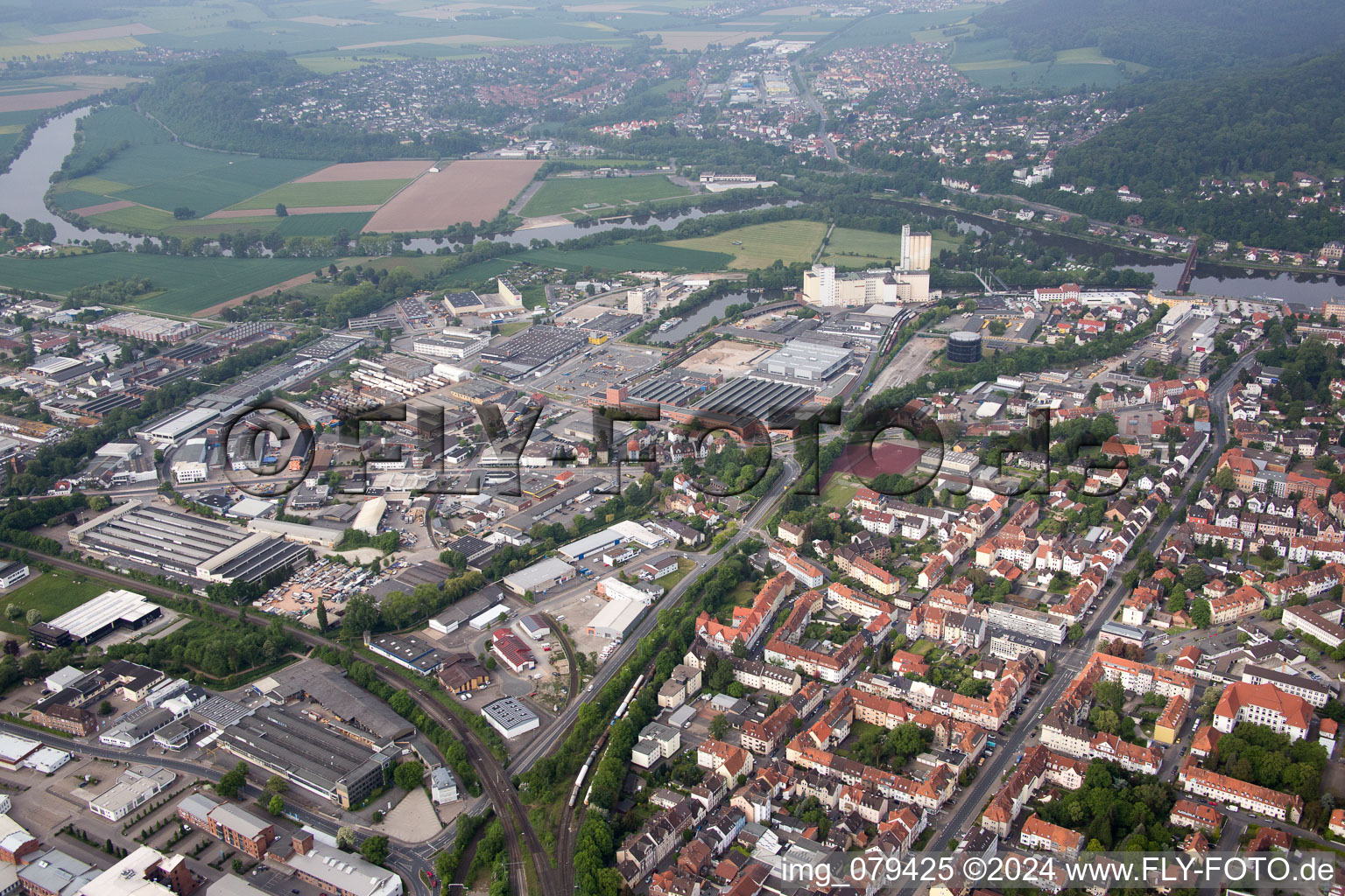 Photographie aérienne de Hameln dans le département Basse-Saxe, Allemagne