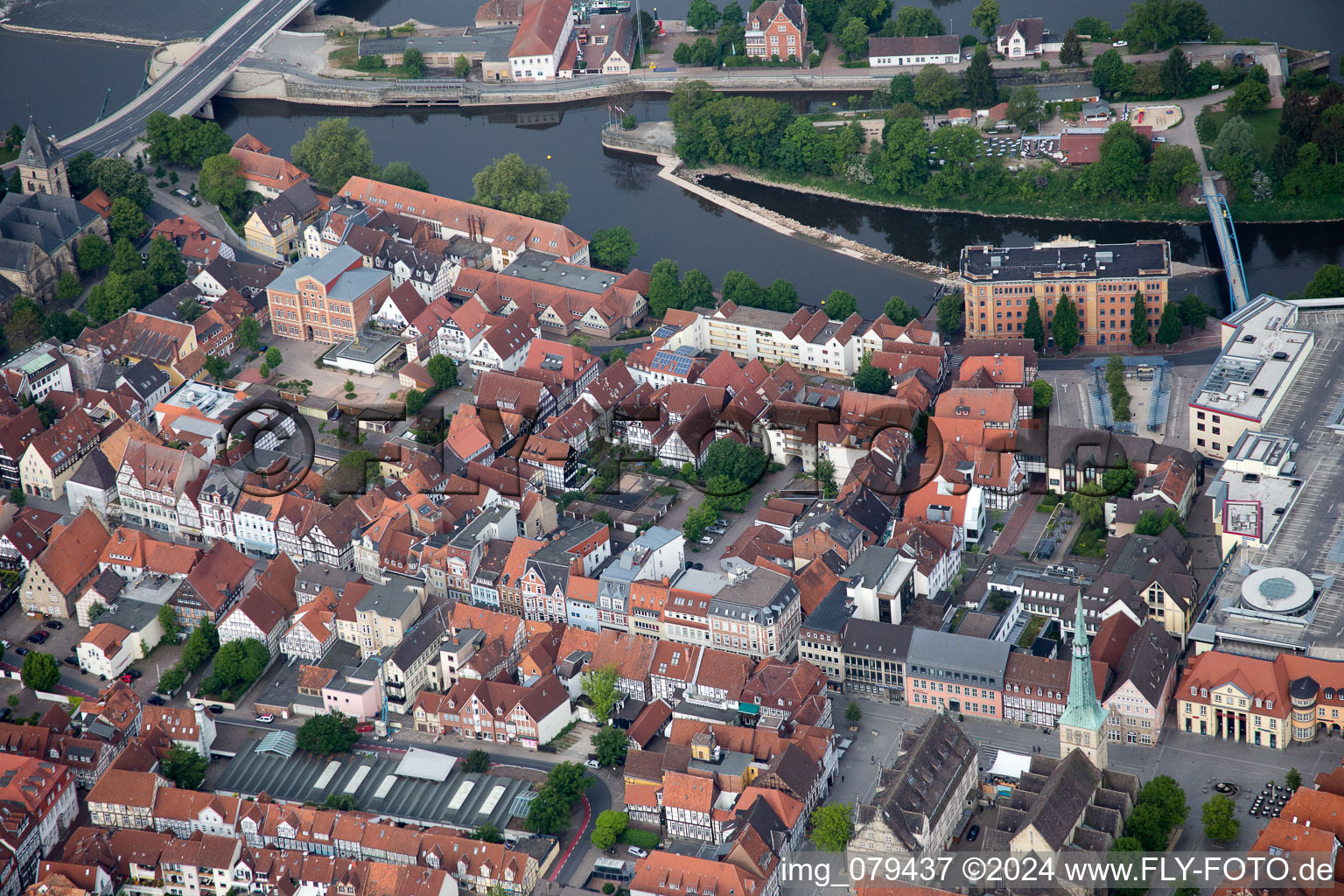 Enregistrement par drone de Hameln dans le département Basse-Saxe, Allemagne